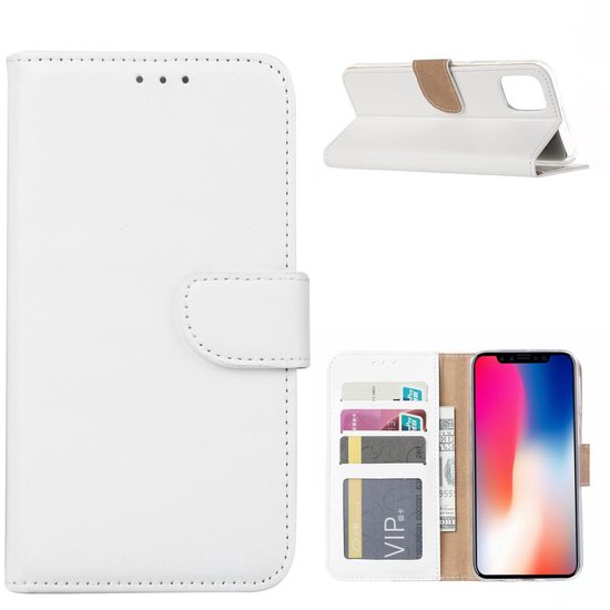 iPhone 11 Hoesjes – Bookcase Portemonnee – Magneetsluiting – Inclusief 2x Full Screenprotector – Wit-Ilumina Benelux