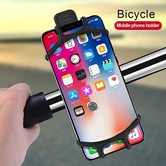 Telefoonhouder fiets – Universeel 4-6.5 inch – Stevige klem – Anti-slip – Zwart-Ilumina Benelux