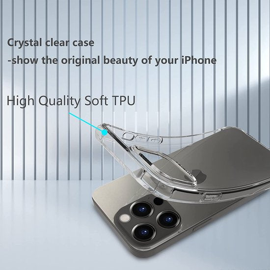 iPhone 14 Plus Hoesjes – Siliconen Backcover – Schokbestendig – Inclusief 2x Gehard Glas Screenprotector – Transparant-Ilumina Benelux