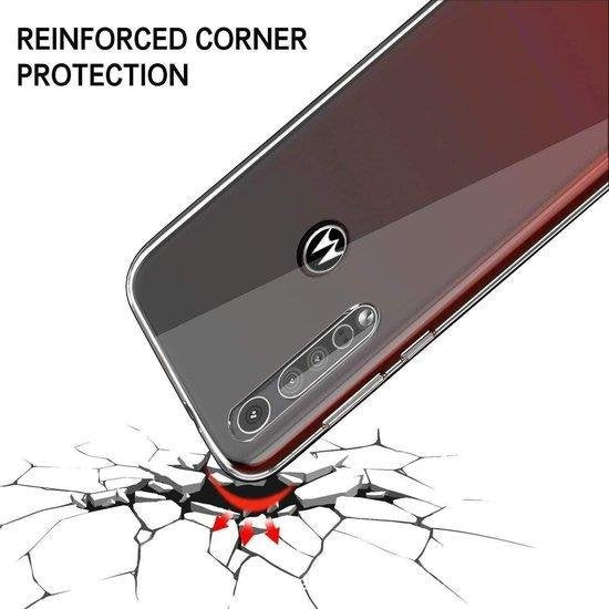 Backcover Hoesje Geschikt voor: Motorola Moto G8 Plus Hoesje Transparant TPU Siliconen Soft Case + 3X Screenprotector