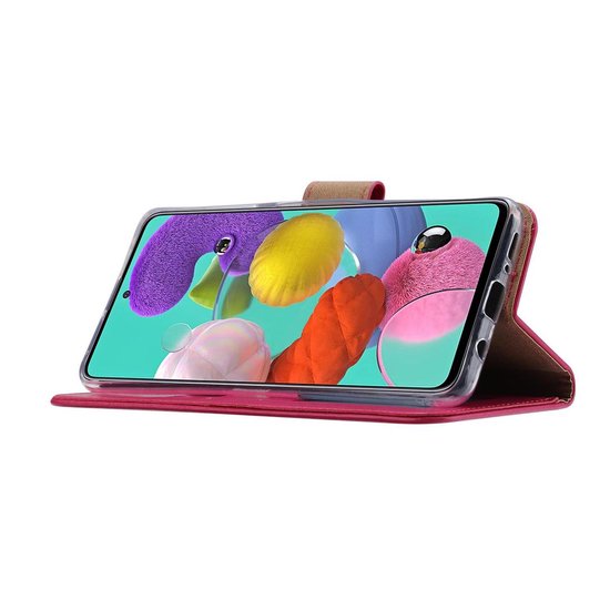 Samsung Galaxy A71 Hoesjes – Bookcase Portemonnee Hoes – Pasjeshouder – Magneetsluiting – Roze-Ilumina Benelux
