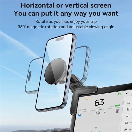 Telefoonhouder auto – Magnetisch – Verstelbaar – 360° draaibaar – Inclusief magneetstickers – Zwart-Ilumina Benelux