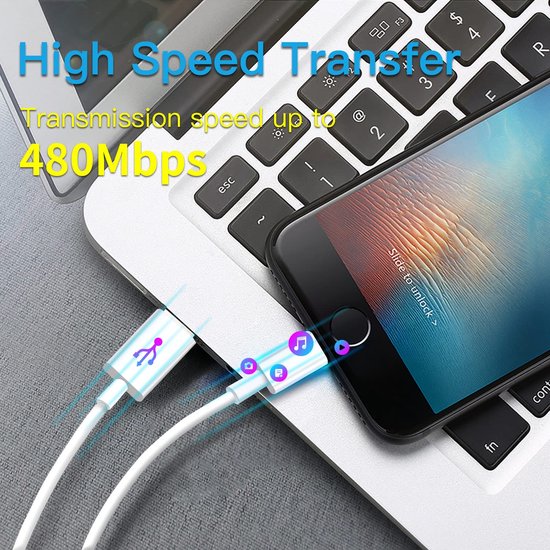 Oplader – Geschikt voor iPhone & iPad – 45W Snellader USB-C Adapter – USB-C naar Lightning Kabel 3M-Oplader-Ilumina Benelux