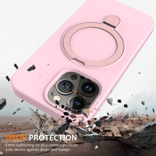 iPhone 14 Hoesjes – MagSafe Backcover – Magnetische Standaard – Roze-Ilumina Benelux