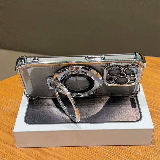 iPhone 14 Pro Max Hoesjes – Magnetische Backcover – Onzichtbare Ringstandaard – Schokbestendig – Zwart-Ilumina Benelux