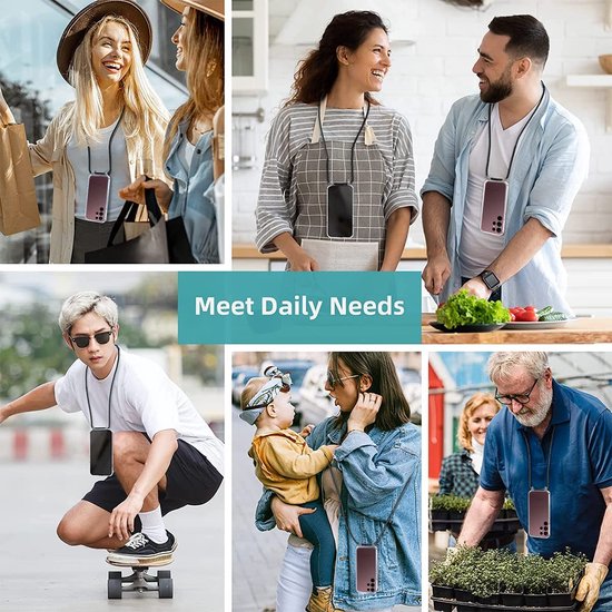 Samsung Galaxy S10 Hoesjes – Transparante Backcover met Koord – Schokbestendig – Transparant