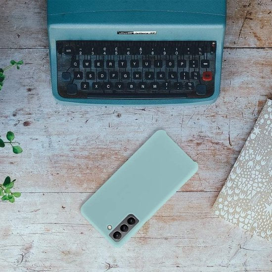 Samsung Galaxy S21 Plus Hoesjes – Liquid Siliconen Backcover – Soft Touch – Flexibel – Mist Blauw-Ilumina Benelux