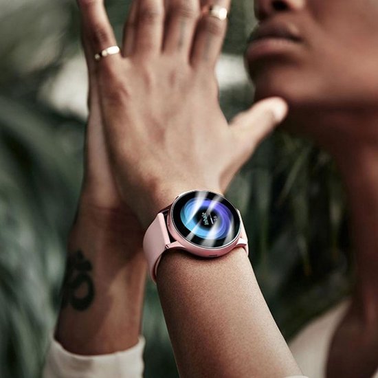 Screenprotector – Geschikt voor Samsung Watch Active 2 44mm – Gehard Glas – 9H Hardheid – Bubbelvrij – 2 Stuks-Smartwatchscreenprotector-Ilumina Benelux