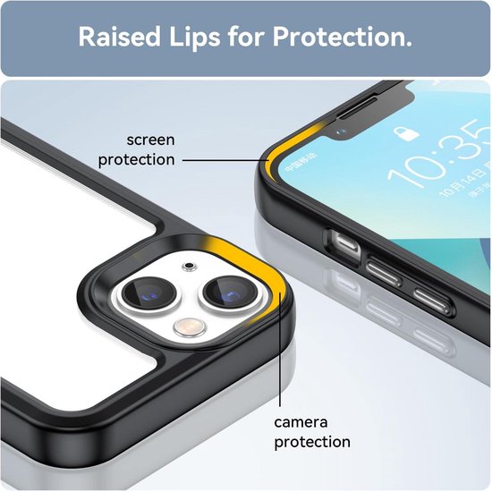 iPhone 12 Hoesjes – Hybride Backcover – Transparant Acryl – Zachte TPU Bumper – Helder Transparant-Ilumina Benelux