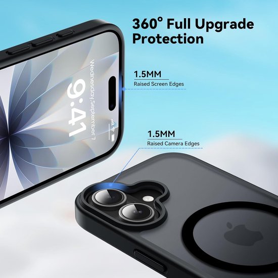 iPhone 17 Hoesjes – Magnetische MagSafe Backcover – Krasbestendig – Slank Design – Inclusief 2x Screenprotector – Zwart-Ilumina Benelux
