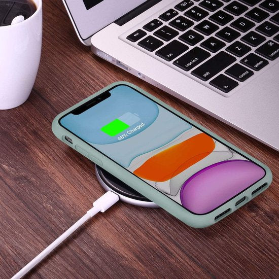iPhone 12 Mini Hoesjes – TPU Siliconen Backcover – Inclusief 2x Gehard Glas Screenprotector – Cyaan Blauw-Ilumina Benelux