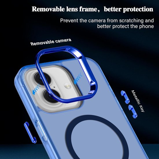 iPhone 16 Plus Hoesjes – Magnetische Backcover – MagSafe Compatibel – Slank & Schokbestendig – Blauw-Ilumina Benelux