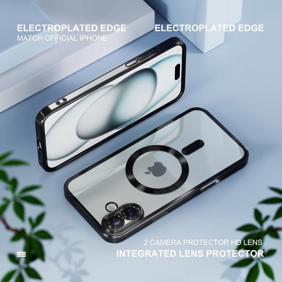 iPhone 16 Plus Hoesjes – MagSafe Compatible Siliconen Backcover – Ingebouwde Camerabescherming – Zwart-Ilumina Benelux