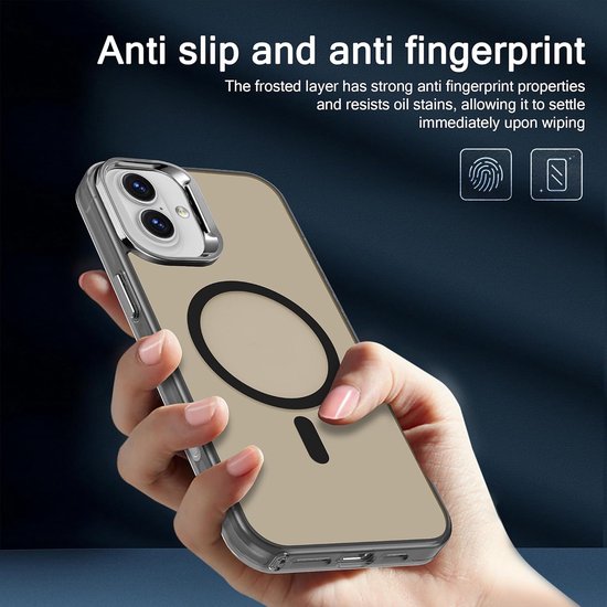 iPhone 16 Plus Hoesjes – Magnetische Backcover – MagSafe Compatibel – Slank & Schokbestendig – Zwart-Ilumina Benelux