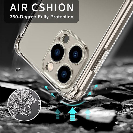iPhone 15 Pro Hoesjes – Siliconen Backcover TPU – Schokbestendig – Camera All-Round Bescherming – Transparant-Ilumina Benelux