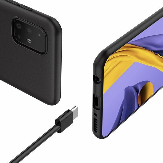 Samsung Galaxy A51 Hoesjes – Siliconen Backcover – Soft Touch – Schokbestendig – Zwart-Ilumina Benelux