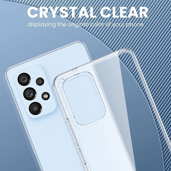 Samsung Galaxy A53 5G Hoesjes – Transparante Siliconen Backcover – 2x Screenprotector Gehard Glas – Anti-kras-Ilumina Benelux