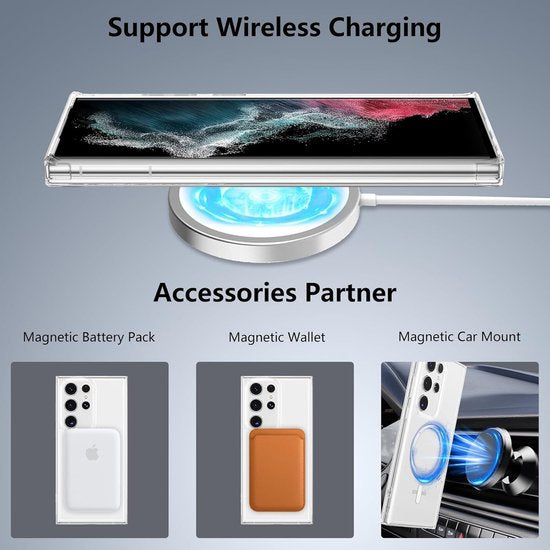 Samsung Galaxy S23 Ultra Hoesjes – Transparante Backcover – Schokbestendig – MagSafe Compatibel – Doorzichtig-Ilumina Benelux