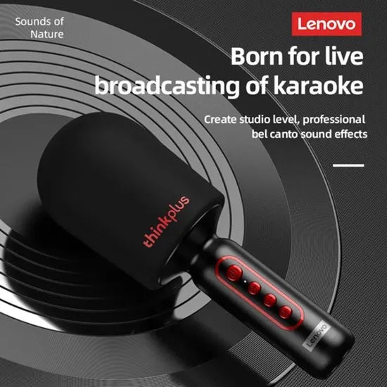 Lenovo ThinkPlus M1 Draadloze Karaoke Microfoon met Bluetooth Speaker – Zwart-Ilumina Benelux