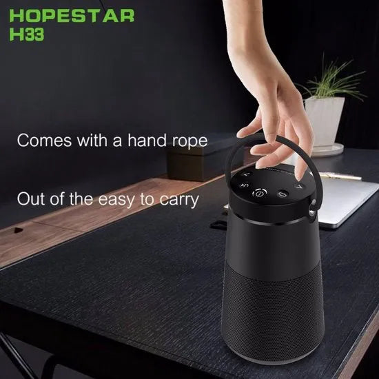 HOPESTAR H33 Premium Bluetooth Speaker – Draagbare Draadloze Speaker met FM Radio & Powerbank – Grijs-Ilumina Benelux