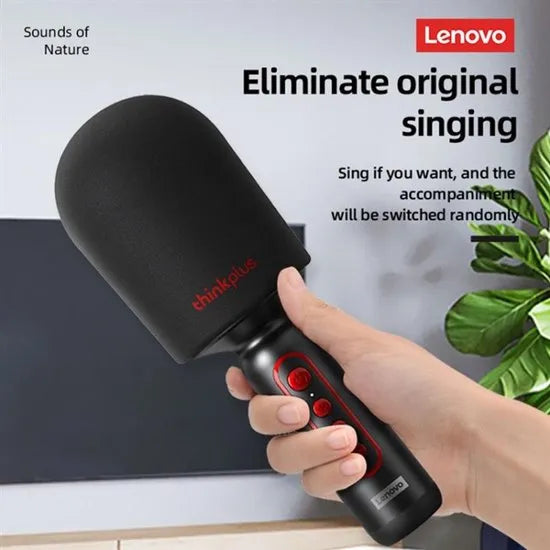 Lenovo ThinkPlus M1 Draadloze Karaoke Microfoon met Bluetooth Speaker – Zwart-Ilumina Benelux