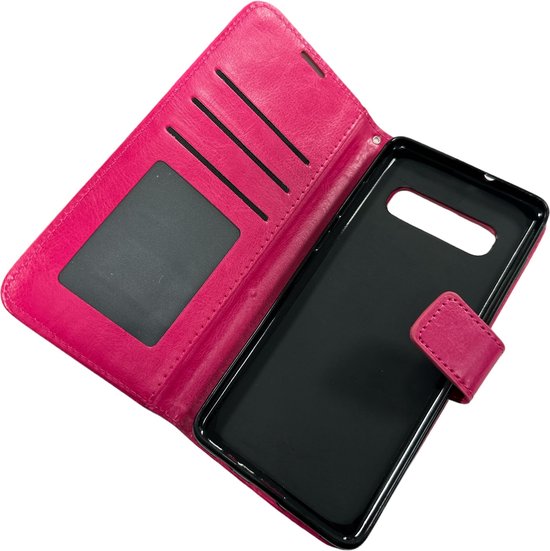 Samsung Galaxy S10 Plus Hoesjes – Portemonnee Book Case – Pasjeshouder – Magneetsluiting – Roze-Ilumina Benelux