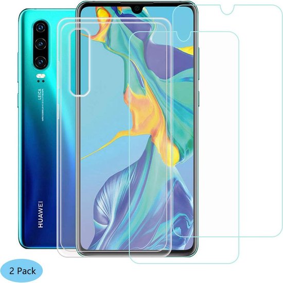 Huawei P30 Hoesjes – Transparante TPU Siliconen Backcover – Soft Case – 2x Screenprotector Gehard Glas-Ilumina Benelux
