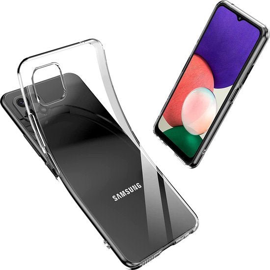 Samsung Galaxy A22 4G Hoesjes – Transparante Siliconen Backcover – Inclusief 3x Screenprotector Gehard Glas-Ilumina Benelux