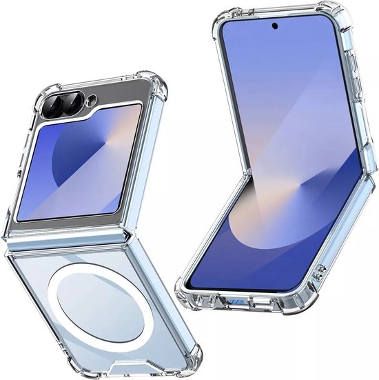 Samsung Galaxy Z Flip 6 / Flip 7 FE Hoesjes – Transparante TPU Backcover – Schokbestendig – MagSafe Compatibel – Doorzichtig-Ilumina Benelux