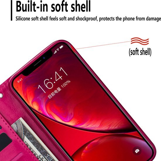 iPhone 14 Pro Max Hoesjes – Glitter Portemonneehoes – Rits & Koord – Pasjeshouder – Roze-Ilumina Benelux