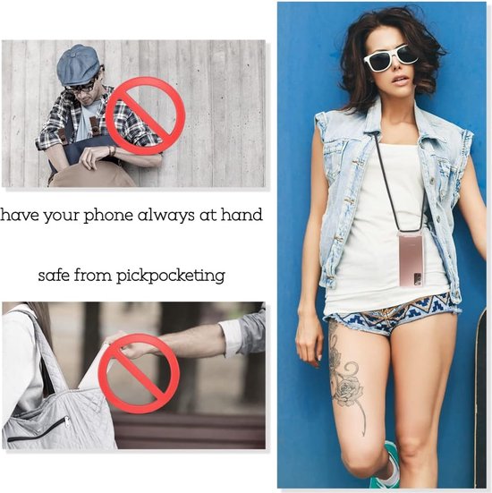 Transparant hoesje met koord - Anti-shock Back Cover geschikt voor: Samsung Galaxy Note 20