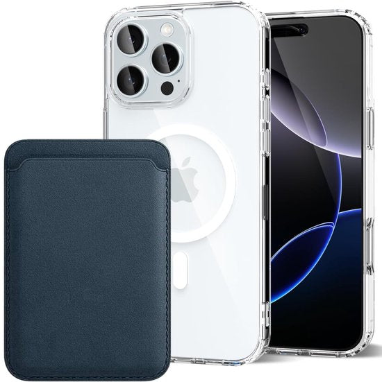 iPhone 16 Pro Hoesjes – Anti-Shock Backcover met MagSafe – Magnetische Pasjeshouder – GroenBlauw-Ilumina Benelux
