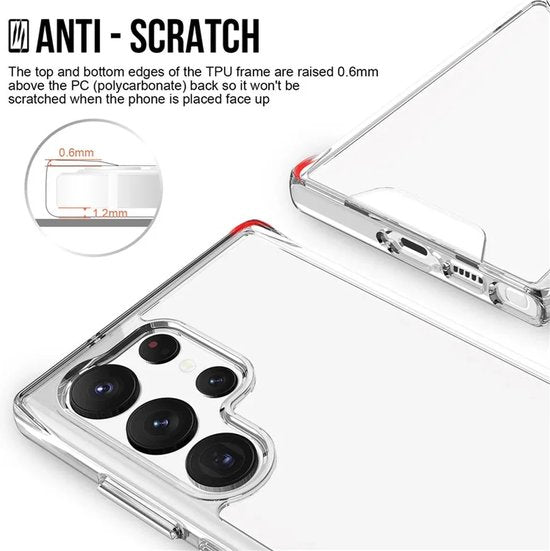 Samsung Galaxy S22 Ultra Hoesjes – Siliconen Backcover – Military Grade Schokbestendig – Crystal Clear Transparant-Ilumina Benelux