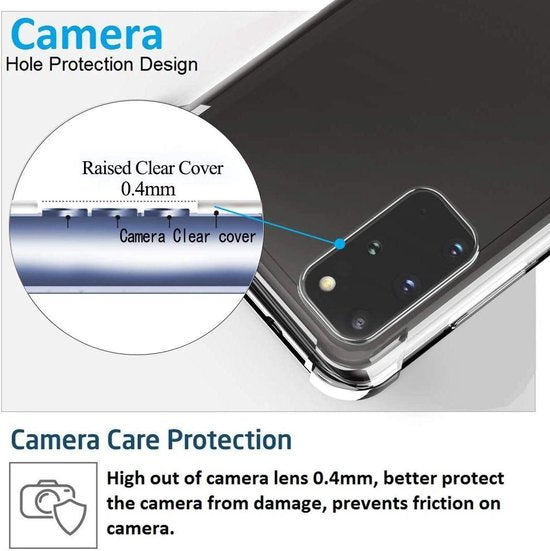Samsung Galaxy S20 Ultra Hoesjes – Anti-shock Hybride Backcover – 2x Screenprotector Gehard Glas – Transparant-Ilumina Benelux