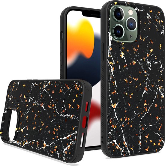 iPhone 14 Plus Hoesjes – Siliconen Backcover – Print Design – Schokbestendig – Zwart-Ilumina Benelux
