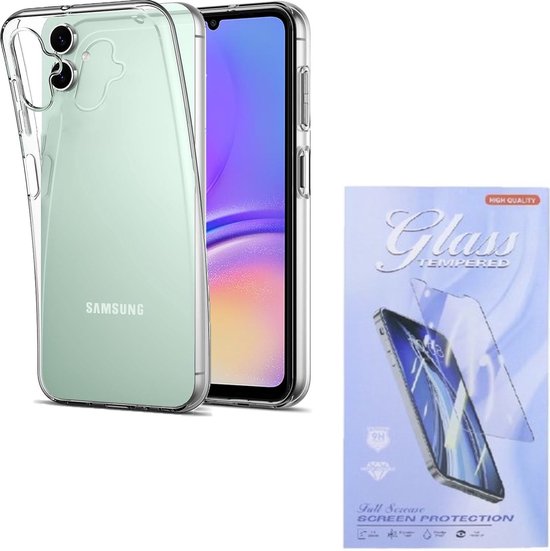 Samsung Galaxy A05 Hoesjes – Siliconen Backcover – Transparant – Inclusief 2x Screenprotector – Anti-kras – Transparant-Ilumina Benelux