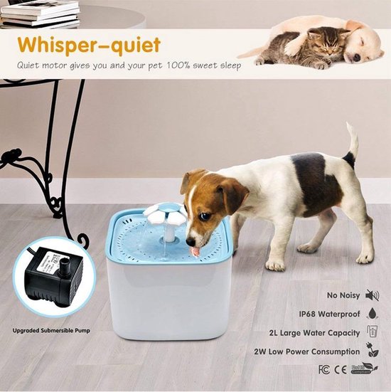 Drinkfontein kat & hond – Automatische waterfontein – Ultra stil – BPA-vrij – Met filter – Grijs-Ilumina Benelux