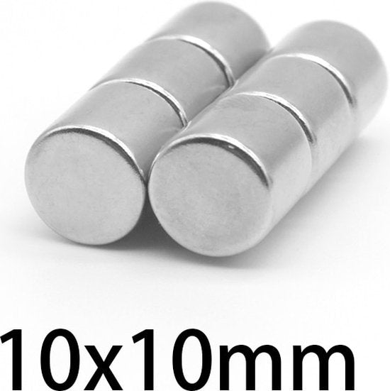 Sterke magneten – N50 neodymium schijf 0,5x10mm – Voor whiteboard & koelkast – 10 stuks – Zilver-Ophangmagneet-Ilumina Benelux