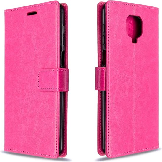 Xiaomi Redmi Note 9 Pro / Note 9S Hoesjes – Bookcase Portemonnee Hoes – Pasjeshouder – Magneetsluiting – Roze-Ilumina Benelux