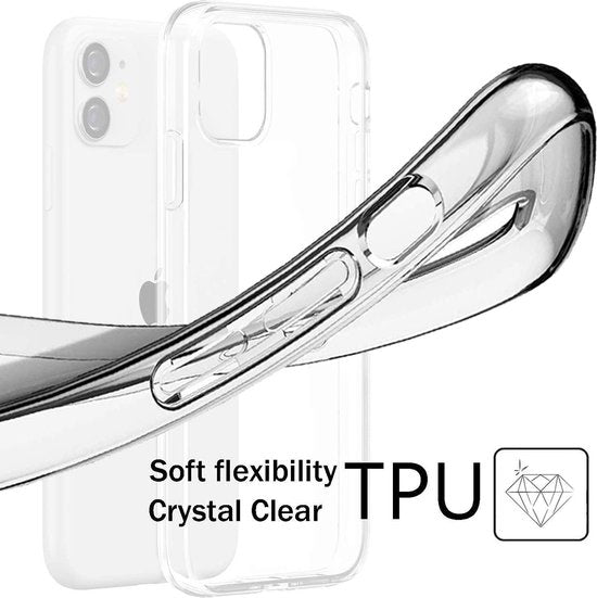 iPhone 11 Hoesjes – Transparante TPU Siliconen Backcover – Soft Case – 2x Screenprotector Gehard Glas-Ilumina Benelux
