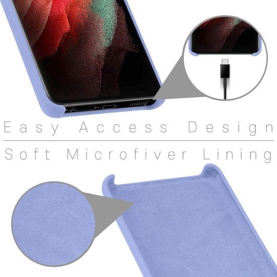 Samsung Galaxy S21 Ultra Hoesjes – Liquid Siliconen Backcover – Soft Touch – Flexibel – Paars-Ilumina Benelux