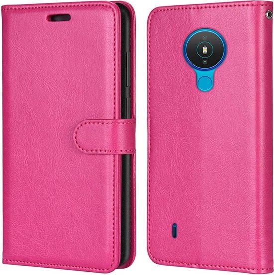 Nokia 1.4 Hoesjes – Bookcase Portemonnee Hoes – Pasjeshouder – Magneetsluiting – Roze-Ilumina Benelux