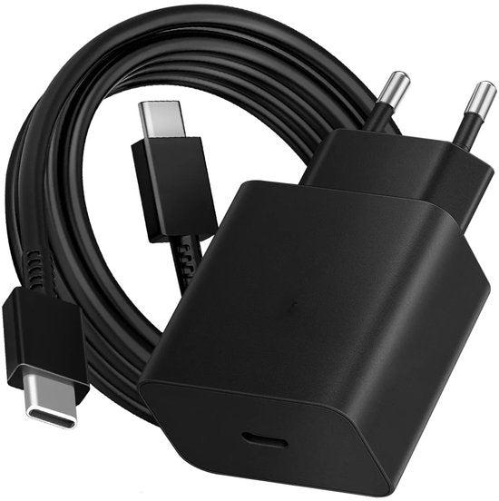 Oplader USB-C – Geschikt voor Samsung Galaxy S25/S24/S23 & iPhone 16/15 – 45W Snellader – USB-C naar USB-C kabel 1m-Oplader-Ilumina Benelux