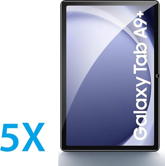 Screenprotector – Geschikt voor Samsung Galaxy Tab A9+ / A11 Plus 11 inch – 5x Gehard Glas – Anti-kras-tabletscreenprotectors-Ilumina Benelux