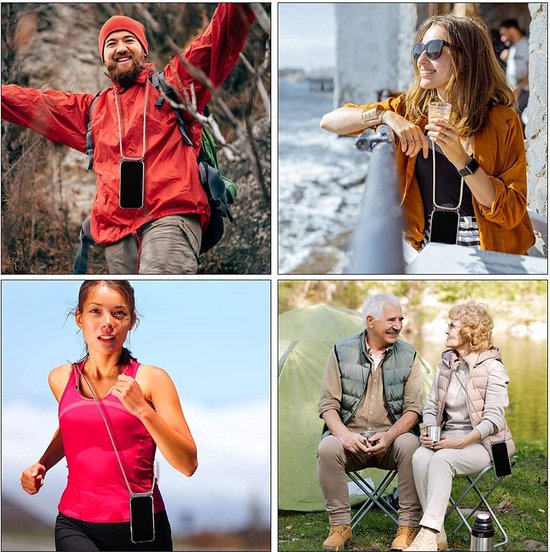 Motorola Moto G10/G20/G30 Hoesjes – Transparante Siliconen Backcover met Koord – Schokbestendig – Anti-shock – Transparant