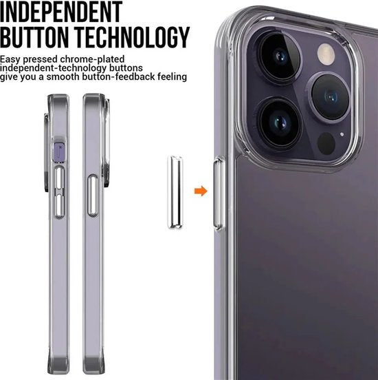 iPhone 15 Pro Hoesjes – Transparante TPU Siliconen Bumper – Military Grade Schokbestendig – Crystal Clear-Ilumina Benelux