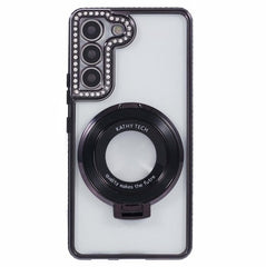 Back Cover Hoesje - Schattige met Diamanten steentjess - Geschikt voor: Samsung Galaxy A15 - Zwart