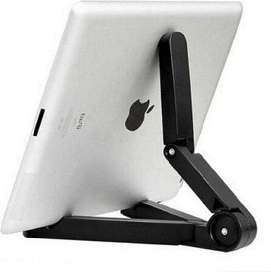 Verstelbare Tablet & Telefoonhouder – Bureau/Tablethouder tot 13 Inch – Lichtgewicht & Draagbaar – Geschikt voor iPad, Samsung Galaxy, Huawei, iPhone – Thuiswerken, Koken, Studeren – Zwart