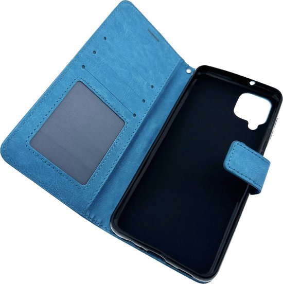 Samsung Galaxy A42 5G Hoesjes – Bookcase Portemonnee Hoes – Pasjeshouder – Magneetsluiting – Turquoise-Ilumina Benelux