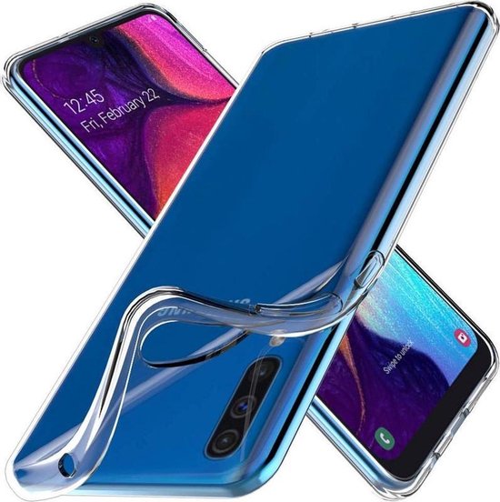 Soft Back Cover Hoesje Geschikt voor: Samsung Galaxy A30S / A50 / A50S Transparant TPU Siliconen Soft Case + 3X Screenprotector